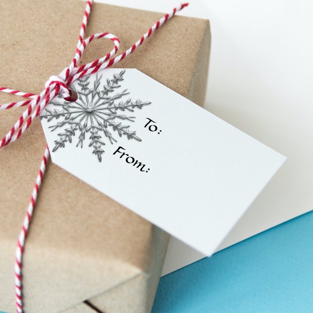 Étiquettes-cadeau Faux Silver Fake blanc (Créateur téléchargé)
