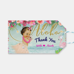 Étiquettes-cadeau Faveur de Baby Shower Aloha Rétro Plage Hawaïenne