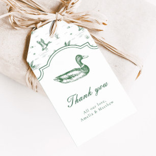Étiquettes-cadeau Faveur de Baby Shower Neutre Canard Colvert Toile