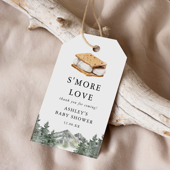 Étiquettes-cadeau Faveur de Baby Shower S'more d'amour en plein air (Créateur téléchargé)