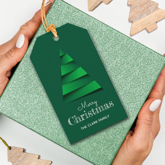 Étiquettes-cadeau Faveur de fête abstraite de l'arbre de Noël (Créateur téléchargé)