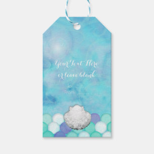 Étiquettes-cadeau Faveur de fête d'anniversaire à l'échelle de sirèn
