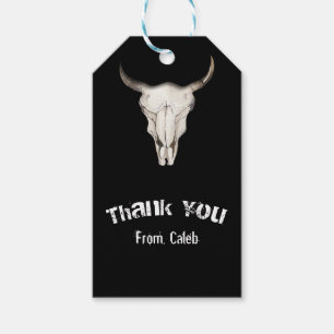 Étiquettes-cadeau Faveur de fête d'anniversaire de taureau vache boh