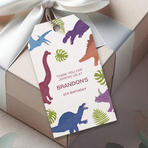 Étiquettes-cadeau Faveur de fête d'anniversaire pour enfant Dino Mig