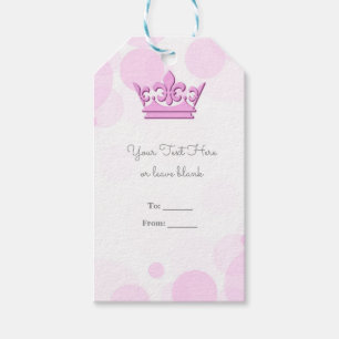 Étiquettes-cadeau Faveur de fête d'anniversaire royale couronne et p