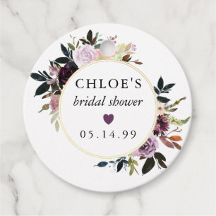 Étiquettes Cadeau Faveur de Fête de Mariage Florale Rose Rose Clair