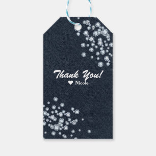 Étiquettes-cadeau Faveur de fête Paillettes Éparpillées Denim & Diam