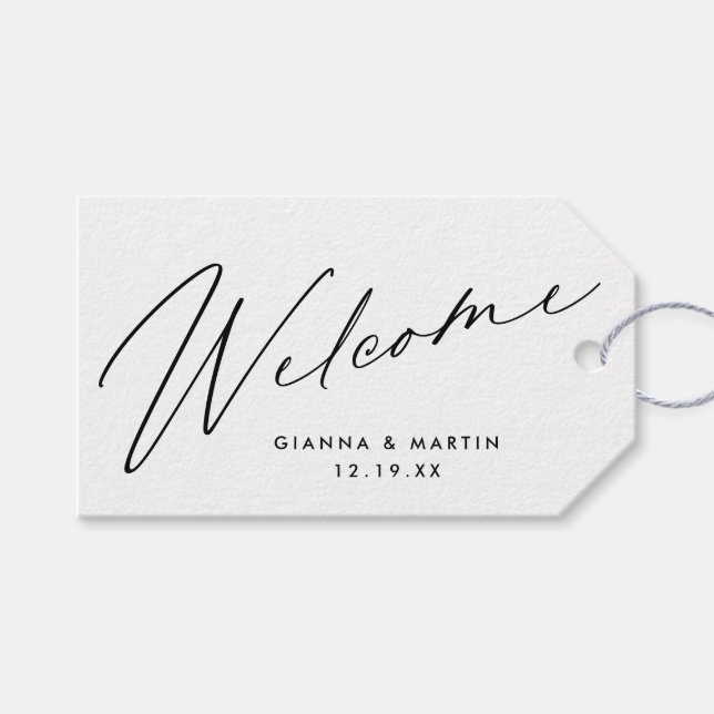 Étiquettes-cadeau Faveur de mariage de bienvenue minimale (Devant (Horizontal))