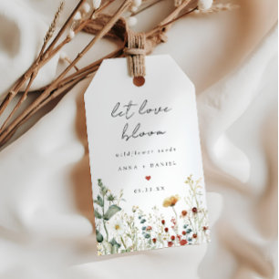 Étiquettes-cadeau Faveur de mariage de graines de fleurs sauvages Bo