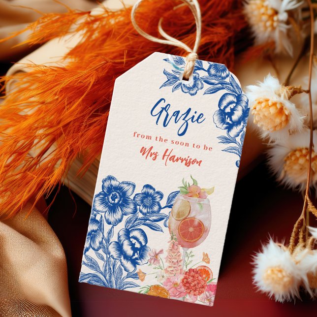 Étiquettes-cadeau Faveur de mariage Spritz Amore aquarelle (Créateur téléchargé)