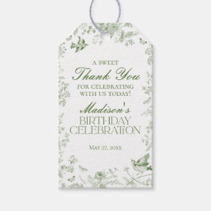 Étiquettes-cadeau Faveurs de fête d'anniversaire florales vertes Toi