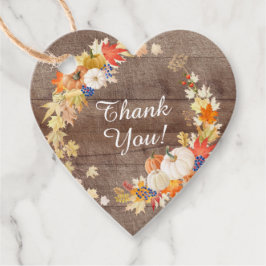 Étiquettes Cadeau Favori de mariage rustique avec feuilles d'automne
