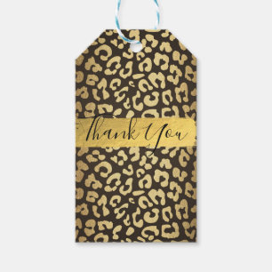 Étiquettes-cadeau Favori doré à motif peau d'animal guépard léopard