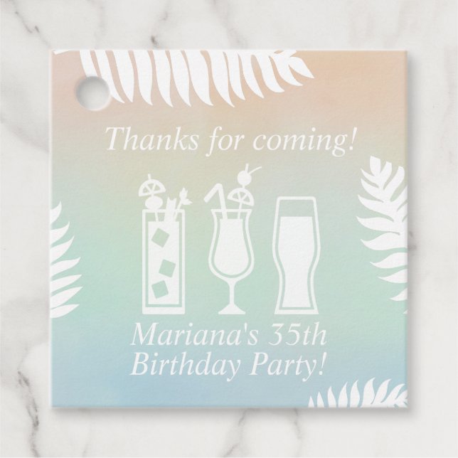 Étiquettes Cadeau Favoris Sip and Dip Pool Party (Devant)