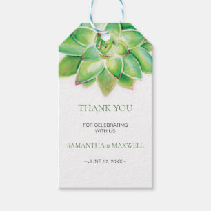 Étiquettes-cadeau Favoriser la balise Cadeau Aquarelle Succulent