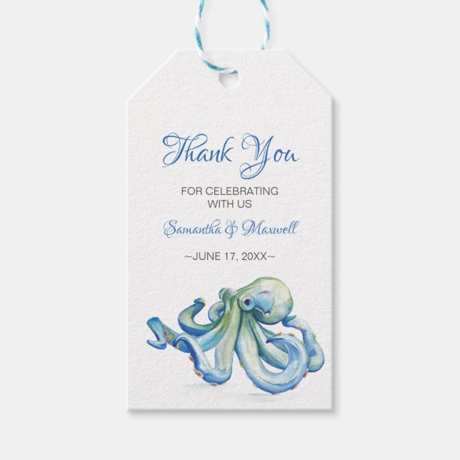 Étiquettes-cadeau Favoriser la balise cadeau Octopus (Devant)
