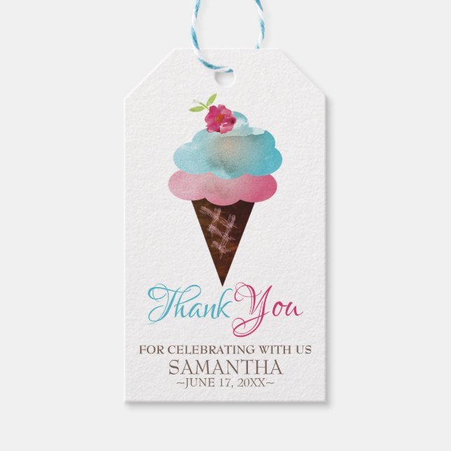 Étiquettes-cadeau Favoriser l'étiquette cadeau Ice Cream Cone (Devant)