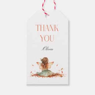 Étiquettes-cadeau Fée d'automne premier Merci d'anniversaire avec re