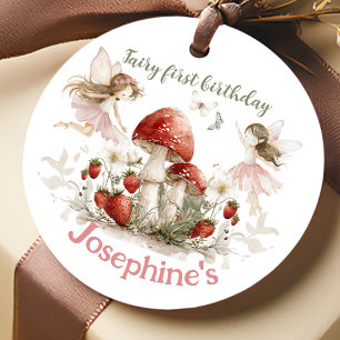 Étiquettes Cadeau fée de jardin fantaisiste pour la première année d