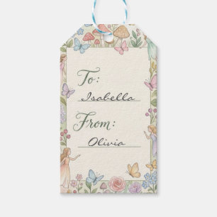Étiquettes-cadeau Fée de la Forêt Enchantée Aquarelle Anniversaire