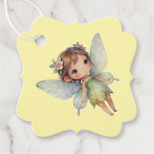 Étiquettes Cadeau Fée de la Forêt Enchantée : lutin vert pastel