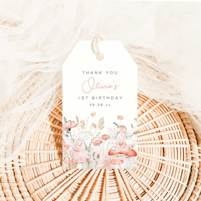 Étiquettes-cadeau Fée et Fleur sauvage Anniversaire (Créateur téléchargé)