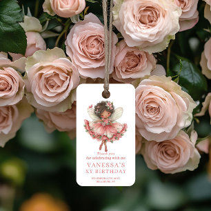 Étiquettes-cadeau Fée Étincelante Fard à Joues Floral Cadeau d'Anniv