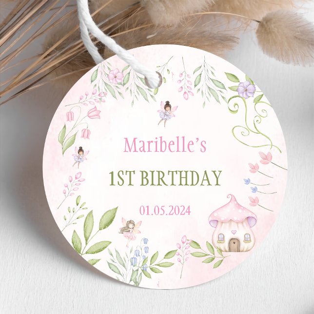 Étiquettes Cadeau Fée Floral Fille fête d'anniversaire (Créateur téléchargé)