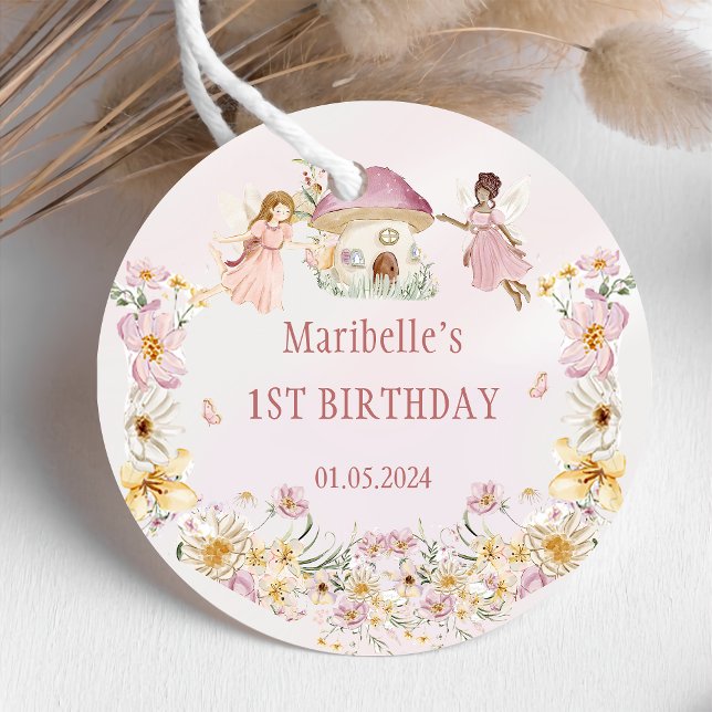 Étiquettes Cadeau Fée Floral Fille fête d'anniversaire (Créateur téléchargé)
