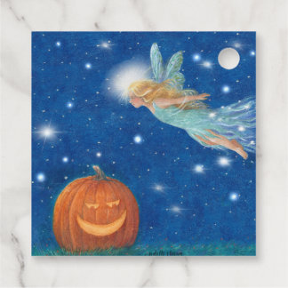 Étiquettes Cadeau Fée magique et citrouille de Halloween fête