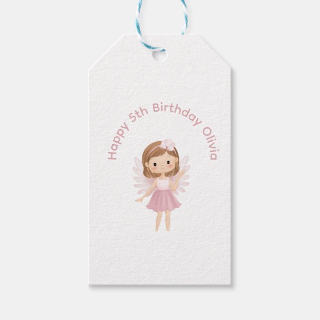 Étiquettes-cadeau Fée personnalisable Joyeux anniversaire (Devant)