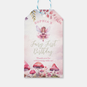 Étiquettes-cadeau Fée premier anniversaire Enchanted Forest Champign