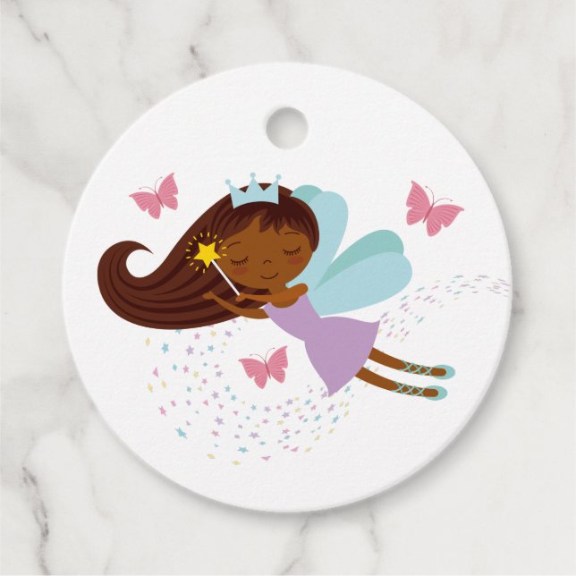 Étiquettes Cadeau Féerie douce Princesse Filles Anniversaire (Devant)