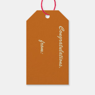 Étiquettes-cadeau Félicitations à Rustic Burnt Orange (écriture o