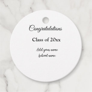 Étiquettes Cadeau Félicitations de graduation simples clas d'ajout m