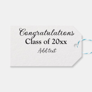 Étiquettes-cadeau Félicitations de graduation simples clas d'ajout m