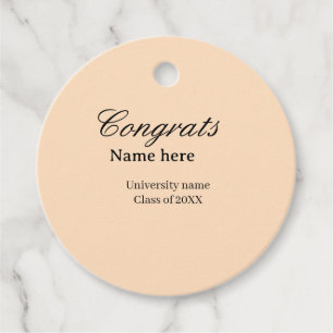 Étiquettes Cadeau Félicitations diplômé nom université promotion 20X