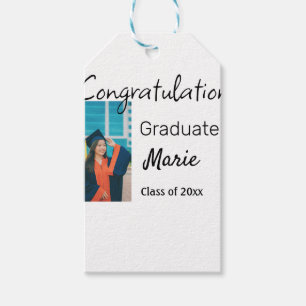 Étiquettes-cadeau Félicitations graduation ajouter nom année texte p