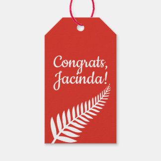 Étiquettes-cadeau Félicitations, Jacinda ! Texte personnalisé et cou