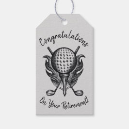 Étiquettes-cadeau Félicitations pour la retraite Golf Ball Tee Clubs
