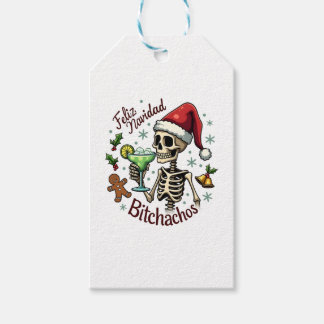 Étiquettes-cadeau Feliz Navidad Bitchachos Drôle Crâne Espagnol Joye