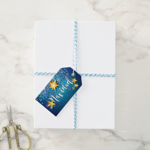 Étiquettes-cadeau Felize Navidad Gold Stars Noël