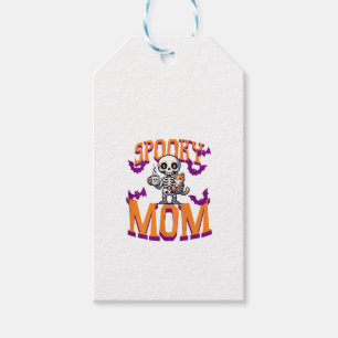 Étiquettes-cadeau Femens Skeleton Chat et café maman éffrayante pour
