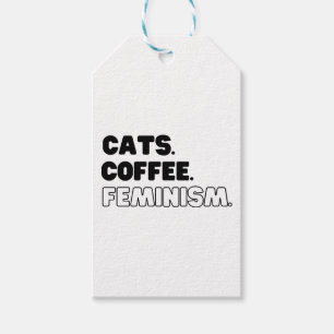 Étiquettes-cadeau Féminisme Café Chats