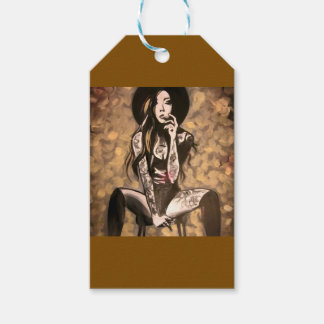 Étiquettes-cadeau Femme Tatouée en Or