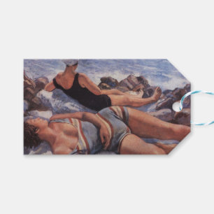 Étiquettes-cadeau Femmes bronzage sur la plage (par Serebriakova)