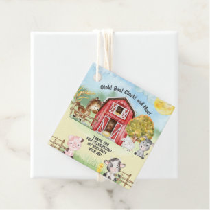 Étiquettes Cadeau ferme animal grange thème 2e anniversaire