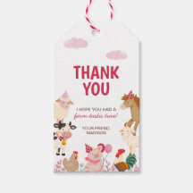 Ferme Animale Rose Remerciement Anniversaire Fille