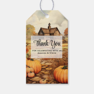 Étiquettes-cadeau Ferme citrouille automne récolte Thanksgiving Merc