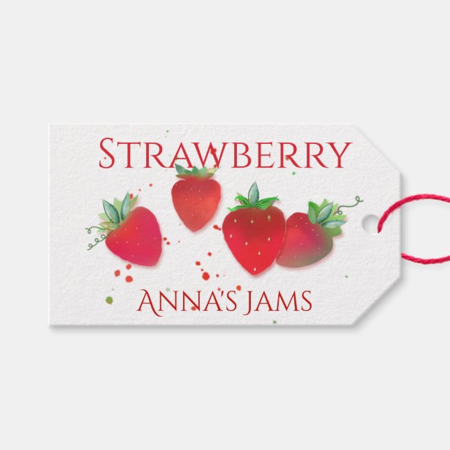 Étiquettes-cadeau Ferme de fraises à table (Devant (Horizontal))